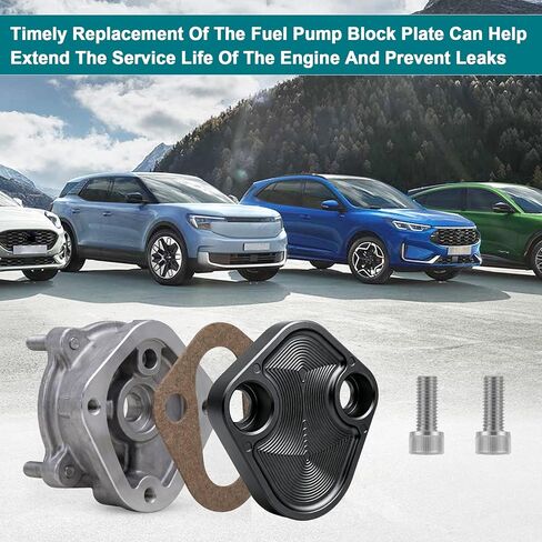 Replacement for Billet SB Ford Fuel Pump Block-Off Plate Kit, Fuel Pump Plate Small Block Ford Fuel Pump Blockk Off Chrom Steel (Black) in Saudi Arabia