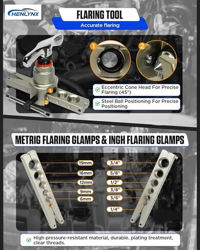 HVAC & Auto AC Manifold Gauge and Flaring Tool Kit - 3 Way Gauge Set for R22 R134A R410A R32 with Flaring Tool, Tube Cutter, Deburrer for Copper Aluminum Pipes, Car Air Conditioner Repair in Saudi Arabia