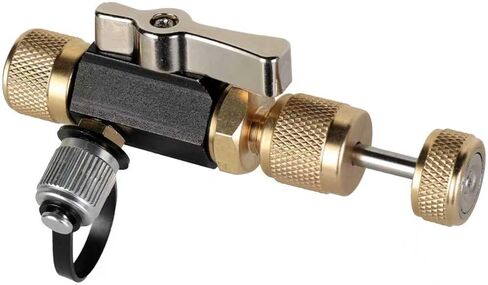 HVAC Valve Core Removal Tool Professional 1/4" Dual Valve Mega Flow Vacuum-Rated Tool Remover and Installer (20 Microns), Compatible with R22/R410A/R134A for AC Appliance Repair in Saudi Arabia