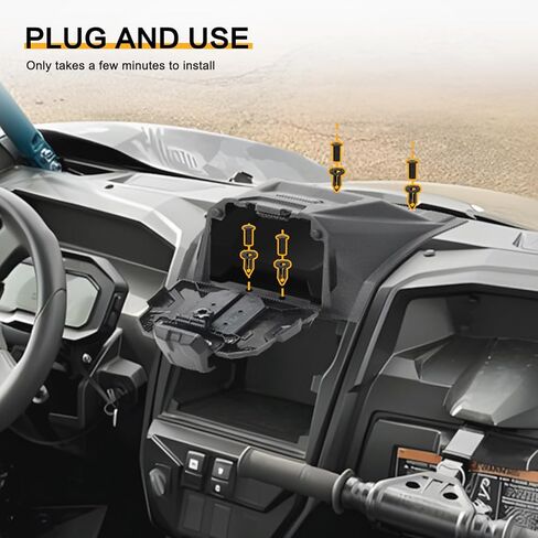 حامل الجهاز اللوحي الإلكتروني مع صندوق تخزين متوافق مع Kawasaki Teryx KRX 1000 2020-2025، UTV GPS Mount Phone حامل منظم صينية Teryx KRX 1000 الملحقات in Kuwait