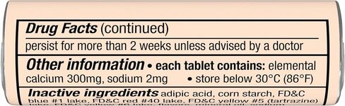 TUMS Extra Strength Antacid Tablets for Chewable Heartburn Relief and Acid Indigestion Relief, Assorted Fruit Flavors - 8 Count Roll in Saudi Arabia