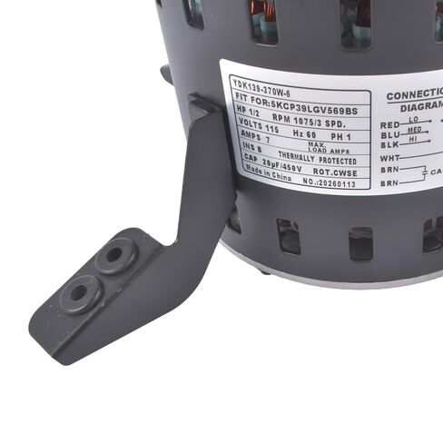 Blower Motor 1/2 HP 115V 1075 RPM 3-Speed 60Hz with 7.9A Current Replacement for GE Genteq Bryant Payne Carrier HC43TE113 in Kuwait