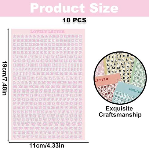 10 Sheets Macaron Color Alphabet Stickers, 10 Colors Self Adhesive A-Z Letter Stickers, Outline Font Alphabet Stickers for Scrapbooking Journaling Gift Wrapping, Card Making & DIY Crafts Decor in Saudi Arabia