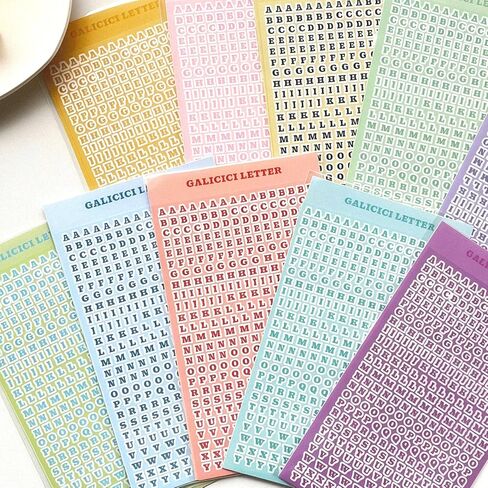10 Sheets Macaron Color Alphabet Stickers, 10 Colors Self Adhesive A-Z Letter Stickers, Outline Font Alphabet Stickers for Scrapbooking Journaling Gift Wrapping, Card Making & DIY Crafts Decor in Saudi Arabia