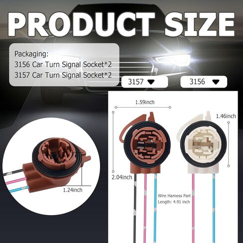 4PCS Car Turn Signal Socket with Pre-wired Harness,Practical Car Tail Light Socket Compatible with GMC Cadillac Chevrolet Cadillac,Professional Cars Brake Light Sockets in Kuwait