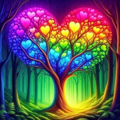 LWJUSKJ Rainbow Tree of Life Diamond Art Kits for Adults,5D Diamond Painting Kits for Beginners,Round Diamond Dots Full Drill DIY Craft Picture,Dream Forest Gem Art for Home Wall Decor 13.78x13.78 in in Kuwait