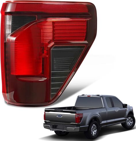 مجموعة مصابيح الذيل متوافقة مع 2024-2026 F150 XL XLT ضوء خلفي للفرامل الهالوجين مع اكتشاف النقاط العمياء، والمصابيح، واستبدال السرج FO2818161 RL3Z13405C (جانب السائق الأيسر) in Kuwait