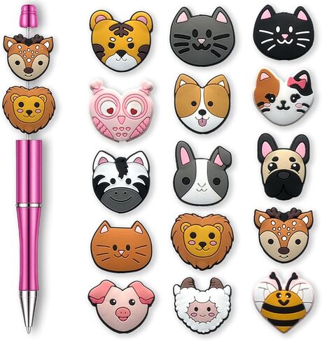 Animals Dog Mom Cat Teeth Space Focal Beads for Pens, Silicone Focal Beads Bulk for Bead Pens Keychain Bracelet Jewelry Making for Adults (Animals) in Saudi Arabia