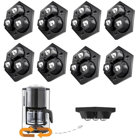 Self Adhesive Caster Wheels 8Pcs - Stainless Steel Ball Bearings | 360 Degree Swivel Wheels for Kitchen Appliances, Small Furniture, Storage Boxes, and Trash Bins futi-01 (Suit-8) in Saudi Arabia