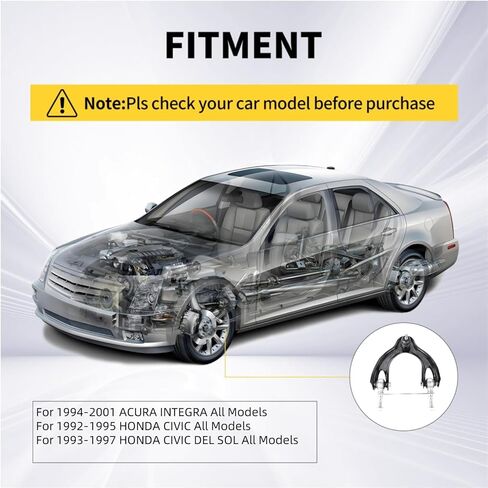 ذراع التحكم العلوي الأمامي مناسب لـ Acura Integra 1994-2001 Honda Civic 1992-1995 Civic DEL SOL 1993-1997 K90449 K90448-2 مجموعة طقم التعليق in Kuwait