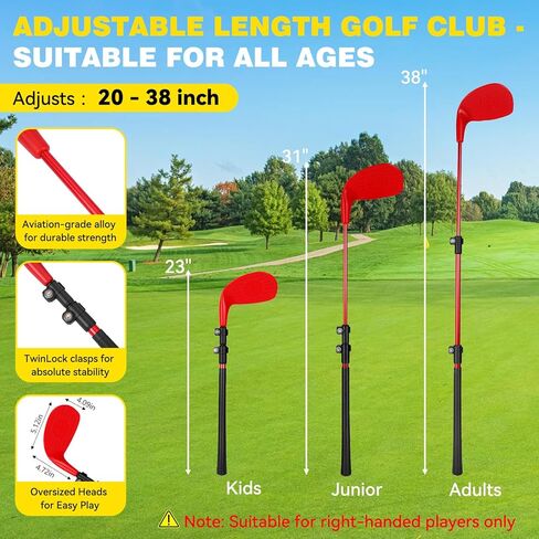 CWLAKON Backyard Golf Game with 2 Clubs & Light, Yard Golf Game Glow in The Dark 9 Holes with Balls, Outdoor Night Light up Yard Golf Chipping Game for Adults Kids, Field Day Family Reunion Party Game in Saudi Arabia