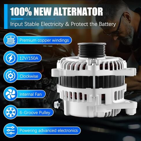 Alternator 11273 Fit for Ford Edge 2007-2014, Fusion 2010-2012, Taurus 2008-2012, for Lincoln MKX MKS MKZ 3.5L 3.7L Automotive Replacement Alternators 7T4T10300AD 11273N 7T4Z10346A in Kuwait
