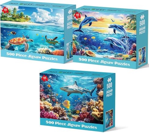 3 Pack 500 Pieces Puzzles for Adults, Spring Autumn Winter Puzzle for Adults Elderly, Colorful 4 Seasons Jigsaw Puzzle, Recycled Paper Puzzle 500 Pieces, Family Activity Game Nights Gifts 20.5x15 in in Saudi Arabia