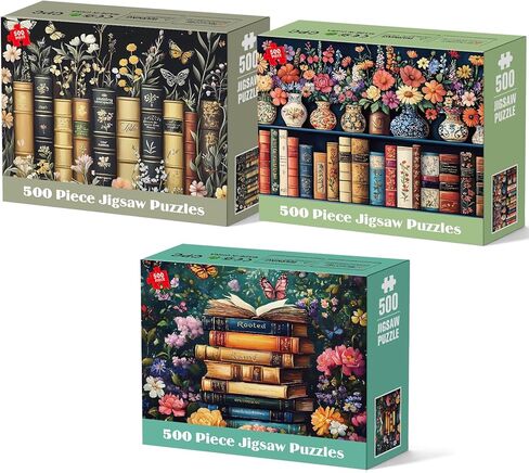 3 Pack 500 Pieces Puzzles for Adults, Spring Autumn Winter Puzzle for Adults Elderly, Colorful 4 Seasons Jigsaw Puzzle, Recycled Paper Puzzle 500 Pieces, Family Activity Game Nights Gifts 20.5x15 in in Kuwait