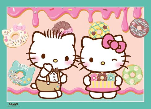 حزمة ألغاز Ravensburger Hello Kitty Bumper - 4 × 100 قطعة من ألغاز الصور المقطوعة مقاس XXL - موسيقى ملونة، في الهواء الطلق، مشاهد تحت الماء والحلوى - متينة وصديقة للعائلة - للأعمار من 5 سنوات فما فوق in Kuwait