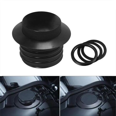 Black Fuel Cap Motorcycle Pop Up Tank Cover for Harley Davidson Models with Single Screw-In Gas Cap 1982-2010 in Saudi Arabia