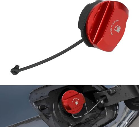 برغي Bevinsee في غطاء حشو الوقود متوافق مع A3 8P متوافق مع VW Golf MK5 MK6 Polo Jetta Amarok Scirocco استبدال 1J0201550A 1J0201550AC 1J0201550AS الألومنيوم الأحمر in Kuwait