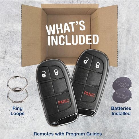 2X Keyless Option Remote Key Fob 3btn High Security Insert for Jeep Compass (68250335AB, M3N-40821302) in Saudi Arabia