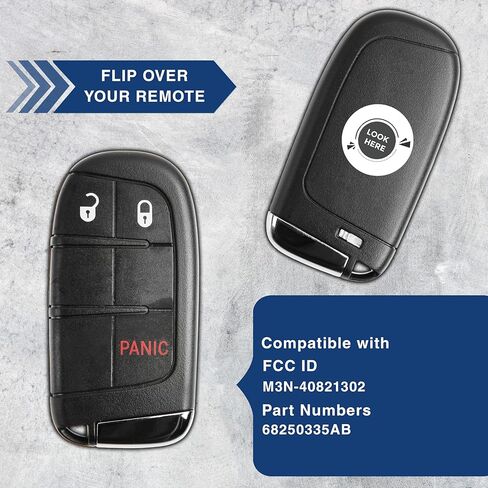 2X Keyless Option Remote Key Fob 3btn High Security Insert for Jeep Compass (68250335AB, M3N-40821302) in Saudi Arabia