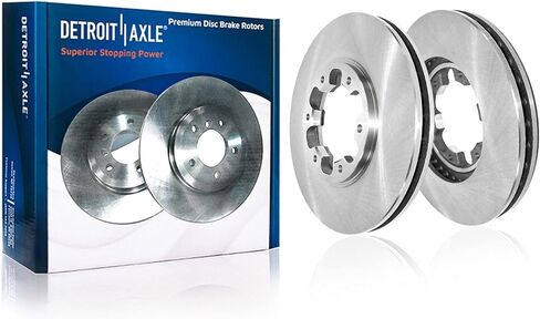 محور ديترويت - طقم فرامل 8 قطع لـ 04-08 Chevy Colorado GMC Canyon 06 Isuzu i-280 i-350 07-08 i-290 i-370، دوارات فرامل قرصية أمامية، وسادات فرامل سيراميك، وطبول فرامل خلفية وأحذية: دوار 11.02 بوصة in Kuwait