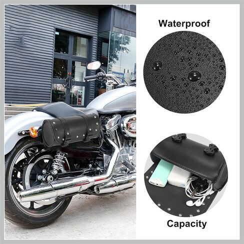 Universal Motorcycle Fork Handlebar Tool Bag Cycling Storage Pouch Bag Waterproof Faux Leather Black Replacement Car Parts in Kuwait