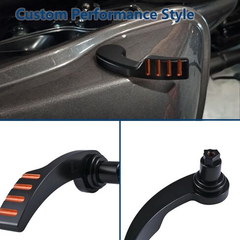 Saddlebag Latch Lever Kit Black Orange for Harley Touring 2014-2026, Saddlebag Lid Lifters & Hard Saddle Bag Latch Handles Compatible with Street Glide Road Glide Road King Electra Glide Ultra Limited in Saudi Arabia
