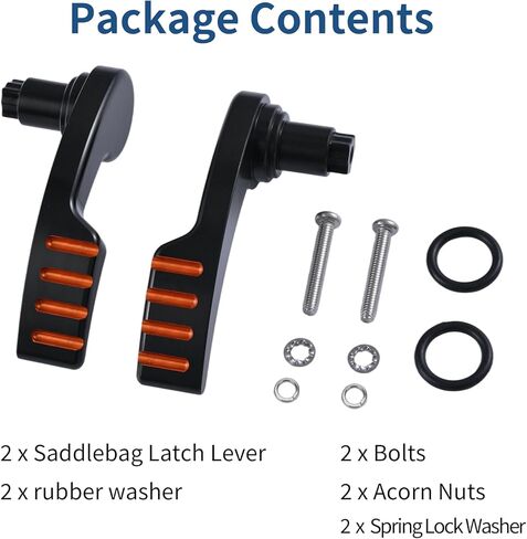 Saddlebag Latch Lever Kit Black Orange for Harley Touring 2014-2026, Saddlebag Lid Lifters & Hard Saddle Bag Latch Handles Compatible with Street Glide Road Glide Road King Electra Glide Ultra Limited in Saudi Arabia
