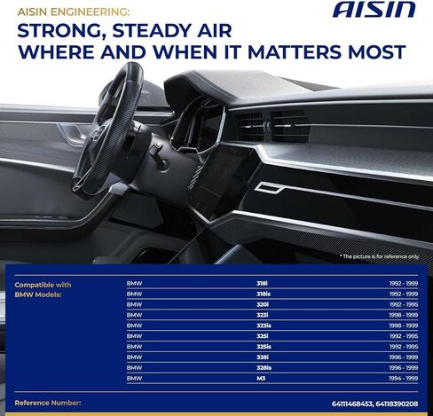 AISIN AFTERMARKET BLMBLM-00111 محرك منفاخ HVAC مع مجموعة عجلات مزدوجة - متوافق مع BMW 3 Series 318i، 320i، 323i، 325i، 328i، 318is، 323is، 325is، 328is، M3 in Kuwait