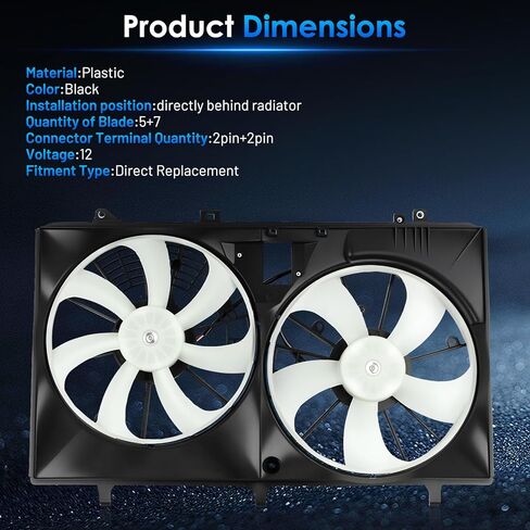621-530 Radiator Cooling Fan Assembly Fits for 2011-2016 Toyota Sienna / 2010-2015 Lexus RX350 3.5L Replaces OE 622670 TO3115168 in Kuwait