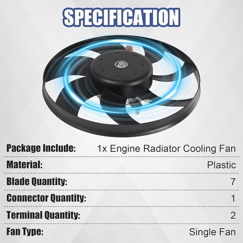 مجموعة مروحة تبريد الرادياتير متوافقة مع مروحة تبريد مكثف Volkswagen Passat Beetle CC GTI Jetta TT A3 A/C استبدال 1K0959455ET VW3115113 الجانب الأيمن in Saudi Arabia