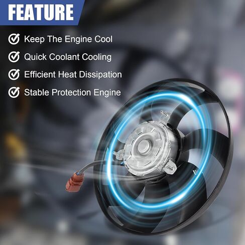 مجموعة مروحة تبريد الرادياتير متوافقة مع مروحة تبريد مكثف Volkswagen Passat Beetle CC GTI Jetta TT A3 A/C استبدال 1K0959455ET VW3115113 الجانب الأيمن in Saudi Arabia