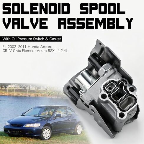 VTEC مجموعة صمامات الملف اللولبي مع مفتاح ضغط الزيت وحشية تناسب 2002-2011 Honda Accord CR-V Civic Element Acura RSX L4 2.4L يستبدل 15810-RAA-A03 15810-PNE-G01 917-224 in Kuwait