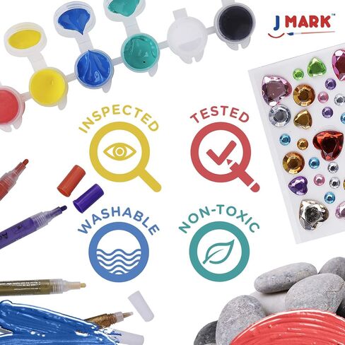 مجموعة طلاء الصخور الفاخرة من J MARK - أقلام طلاء أكريليك للرسم الصخري، تتوهج في الظلام والمزيد in Kuwait