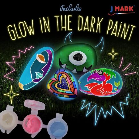 مجموعة طلاء الصخور الفاخرة من J MARK - أقلام طلاء أكريليك للرسم الصخري، تتوهج في الظلام والمزيد in Kuwait
