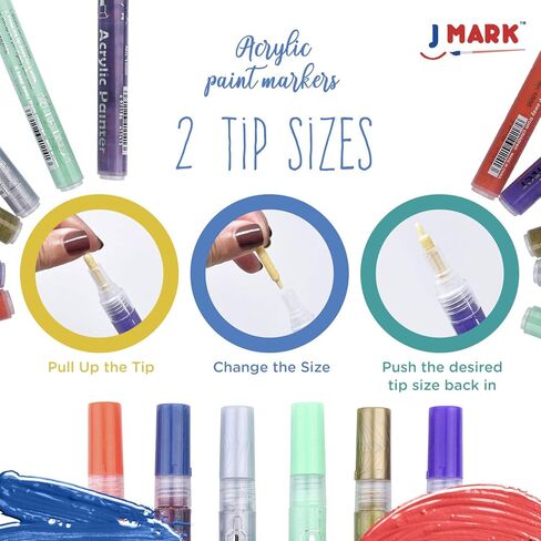 مجموعة طلاء الصخور الفاخرة من J MARK - أقلام طلاء أكريليك للرسم الصخري، تتوهج في الظلام والمزيد in Kuwait