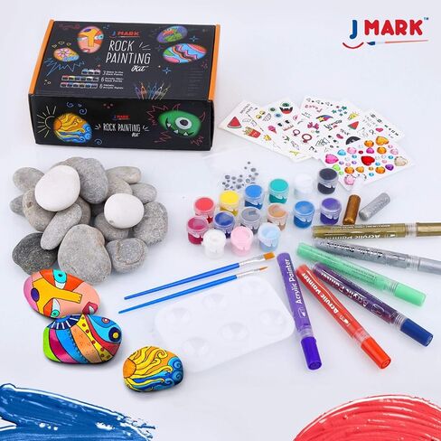 مجموعة طلاء الصخور الفاخرة من J MARK - أقلام طلاء أكريليك للرسم الصخري، تتوهج في الظلام والمزيد in Kuwait