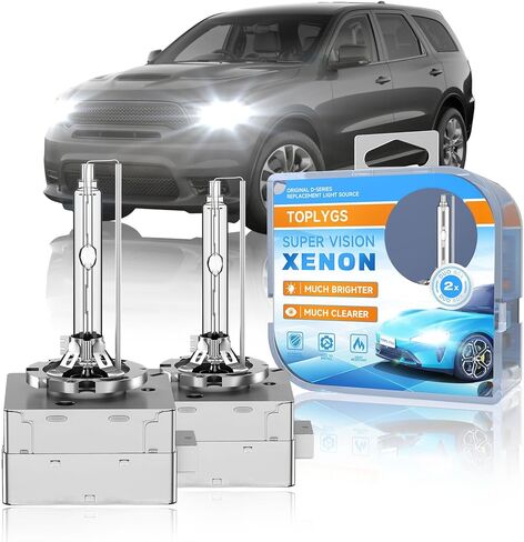 لمبة زينون D3S HID مناسبة لسيارة دودج 2014-2020 دورانجو RT SRT GT SXT Sport 2013-2016 Dart، 6000K أبيض، استبدال مصابيح زينون عالية الشعاع من OEM، حزمة من 2 in Kuwait