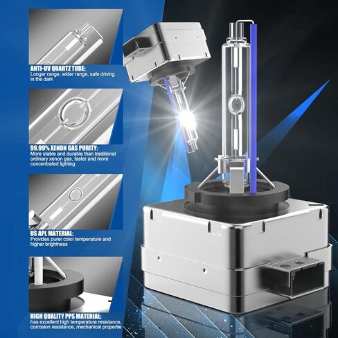 Fit for 2007-2014 Cadillac Escalade ESV EXT D1S HID Xenon Headlight Bulbs, 350% Brightness, High Low Beam Light Bulb, 8000K White Blue, Plug-N-Play, of 2 in Saudi Arabia