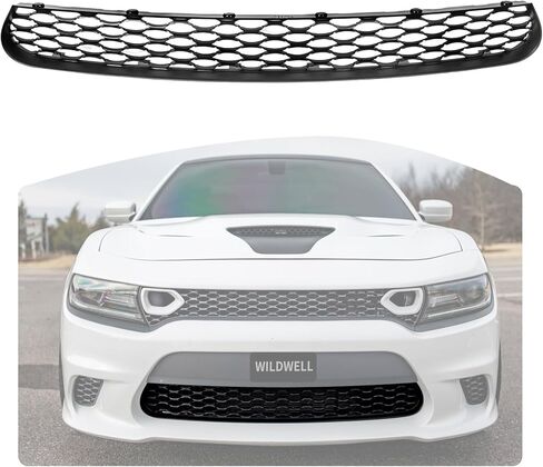 شبكة WildWell الأمامية السفلية لـ 2015-2024 دودج تشارجر SRT Hellcat Scat Pack GT R/T Daytona، نماذج الشواية الأمامية غير العريضة تحل محل OE 68417504AA/ 68214869AB/ CH1036137 in Kuwait