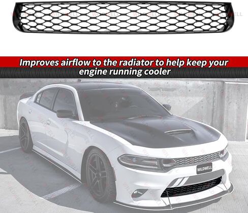 شبكة WildWell الأمامية السفلية لـ 2015-2024 دودج تشارجر SRT Hellcat Scat Pack GT R/T Daytona، نماذج الشواية الأمامية غير العريضة تحل محل OE 68417504AA/ 68214869AB/ CH1036137 in Kuwait