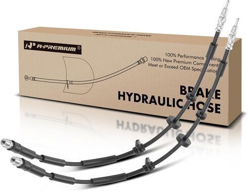 A-Premium Front Brake Hydraulic Hoses Compatible with Select BMW Models - 528i, 528i xDrive, 530e, 530i, 535d, 535i, 640i, 640i Gran Coupe, 650i, 740i, 750i, 760Li, ActiveHybrid 5, 840i(Pack of 2) in Kuwait