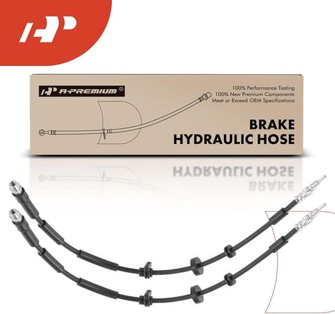 A-Premium Front Brake Hydraulic Hoses Compatible with Select BMW Models - 528i, 528i xDrive, 530e, 530i, 535d, 535i, 640i, 640i Gran Coupe, 650i, 740i, 750i, 760Li, ActiveHybrid 5, 840i(Pack of 2) in Kuwait