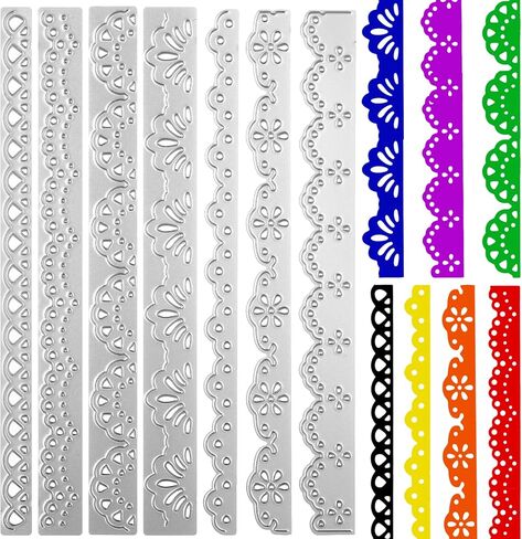 7Pcs Flower Lace Border Cutting Dies, Metal Embossing Stencils for Card Making, Scrapbooking, DIY Paper Craft Album Decor in Saudi Arabia