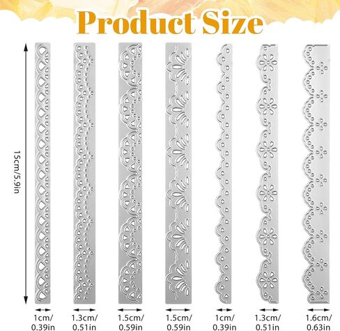 7Pcs Flower Lace Border Cutting Dies, Metal Embossing Stencils for Card Making, Scrapbooking, DIY Paper Craft Album Decor in Saudi Arabia