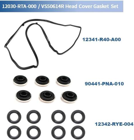 Engine Cylinder Valve Cover Gasket Set, Replace VS50614R ES73071 15815-RAA-A02 15845-PNA-003,Fit for Ho-nda Accord CR-V Element 2.4L Civic 2.0L Acura CSX RSX 2.0L TSX 2.4L RDX 2.3L in Saudi Arabia
