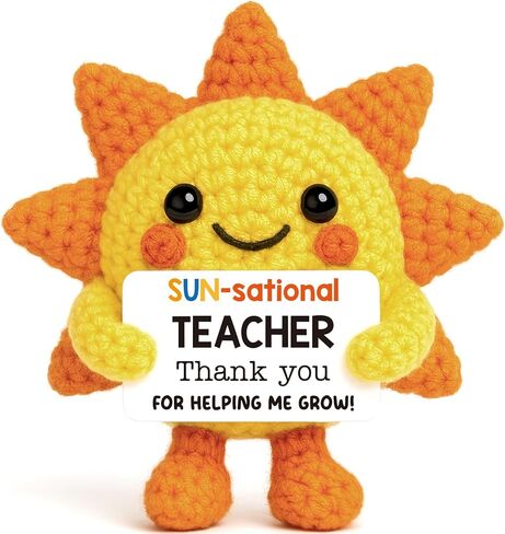 Mini Teacher Appreciation Gifts for Women Graduation Gift Back to School Thank You Teacher Gifts Handmade Crochet Sunshine Flower Birthday Retirement End of Year Grad Gift for Teachers in Saudi Arabia