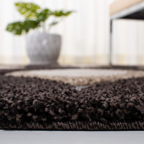 SAFAVIEH Florida Shag Collection Runner Rug - 2'3" x 9', Ivory & Beige, Modern Ogee Design, Non-Shedding & Easy Care, 1.2-inch Thick Ideal for High Traffic Areas in Living Room, Bedroom (SG461-1213) in Saudi Arabia