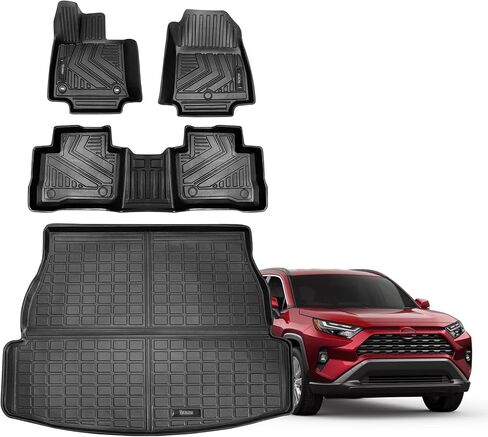 Cargo Liner & Backrest Mat Compatible for 2013-2018 Toyota Rav4 Trunk Mats(No EV Electric Models) and Rear Trunk Backrest Mat All Weather Mats Liner (13-18RAV4 Backrest mat +Cargo Liner) in Saudi Arabia