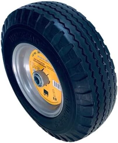 2 New HORSESHOE 4.10/3.50-6 Solid Flat Free Hand Truck All Purpose Utility 13" Universal Sawtooth Wheels w/Grease Fitting, Center Hub Length 3"-5", Installed 3/4" Ball Bearing with Extra 5/8" Bearing in Saudi Arabia