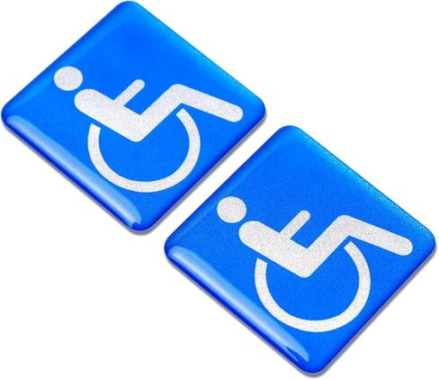 ملصقات لافتة ثلاثية الأبعاد للمعاقين - رمز الكرسي المتحرك للمعاقين، عبوتان، 1.5 بوصة، مقاومة للأشعة فوق البنفسجية للجدار والزجاج والأبواب ودورات المياه ومواقف السيارات والداخلية والخارجية in Kuwait